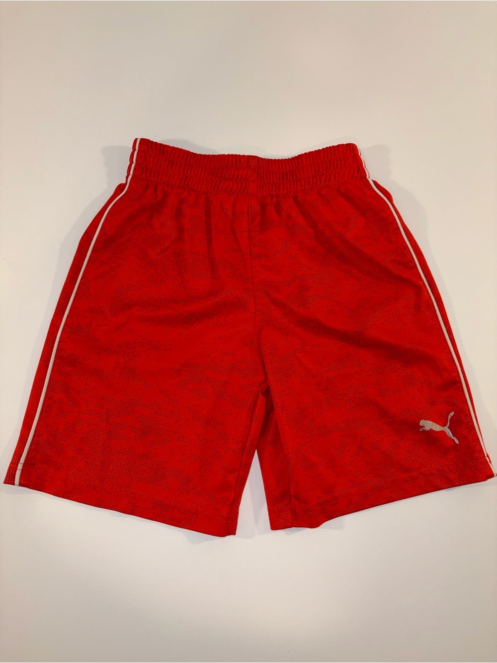 Puma Youth Size 6 Red Athletic Shorts 100% Polyester Logo